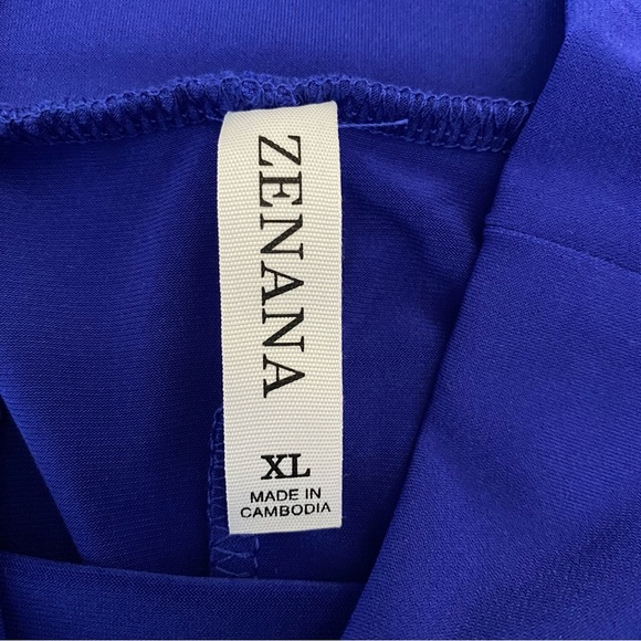 NWOT ZENANA A Line Flared Knee Length Skirt Royal Blue Size XL - Picture 4 of 5